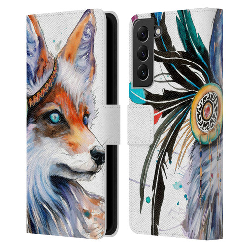 Pixie Cold Animals Fox Leather Book Wallet Case Cover For Samsung Galaxy S22+ 5G