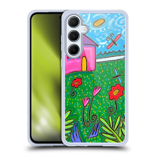Wyanne Nature 2 Pink House Green Garden Soft Gel Case for Samsung Galaxy A55 5G