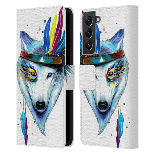 Pixie Cold Animals Warrior Leather Book Wallet Case Cover For Samsung Galaxy S22+ 5G