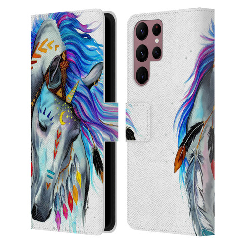 Pixie Cold Animals Spirit Leather Book Wallet Case Cover For Samsung Galaxy S22 Ultra 5G