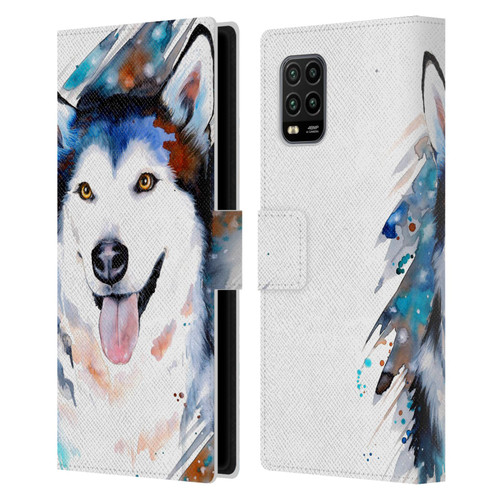 Pixie Cold Animals Husky Leather Book Wallet Case Cover For Xiaomi Mi 10 Lite 5G
