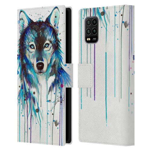 Pixie Cold Animals Ice Wolf Leather Book Wallet Case Cover For Xiaomi Mi 10 Lite 5G