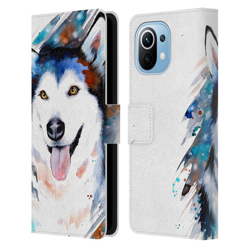 Pixie Cold Animals Husky Leather Book Wallet Case Cover For Xiaomi Mi 11