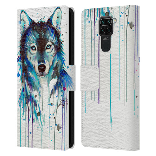 Pixie Cold Animals Ice Wolf Leather Book Wallet Case Cover For Xiaomi Redmi Note 9 / Redmi 10X 4G