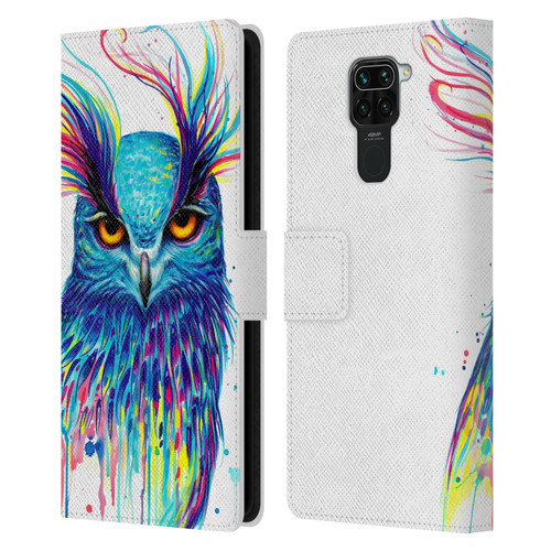 Pixie Cold Animals Into The Blue Leather Book Wallet Case Cover For Xiaomi Redmi Note 9 / Redmi 10X 4G