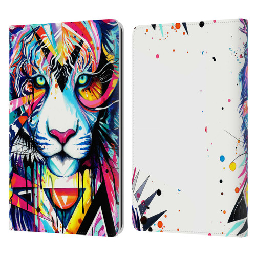 Pixie Cold Cats Shattered Tiger Leather Book Wallet Case Cover For Amazon Kindle Paperwhite 1 / 2 / 3