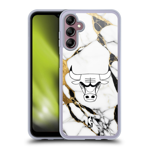 NBA Chicago Bulls White Marble Soft Gel Case for Samsung Galaxy A14 5G