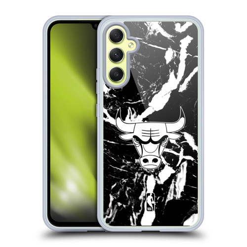 NBA Chicago Bulls Black Marble Soft Gel Case for Samsung Galaxy A34 5G