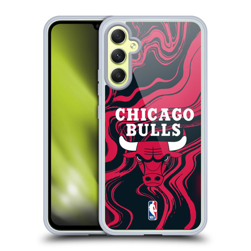 NBA Chicago Bulls Marble Agates Soft Gel Case for Samsung Galaxy A34 5G
