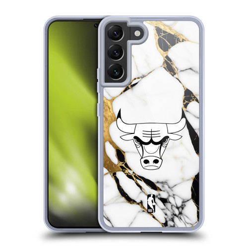 NBA Chicago Bulls White Marble Soft Gel Case for Samsung Galaxy S22+ 5G & MagSafe