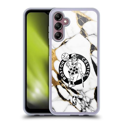 NBA Boston Celtics White Marble Soft Gel Case for Samsung Galaxy A14 5G