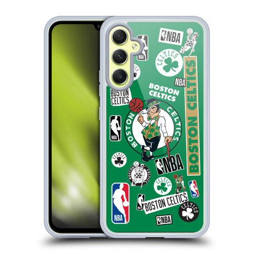 NBA Boston Celtics Sticker Collage Soft Gel Case for Samsung Galaxy A34 5G