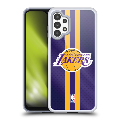 NBA Los Angeles Lakers Stripes Soft Gel Case for Samsung Galaxy A13 (2022)