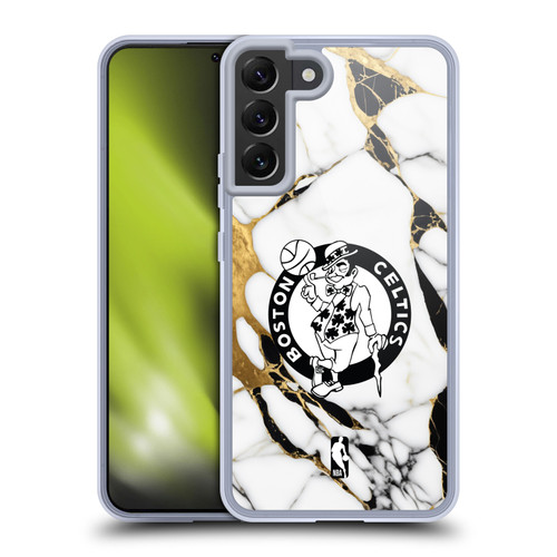 NBA Boston Celtics White Marble Soft Gel Case for Samsung Galaxy S22+ 5G & MagSafe