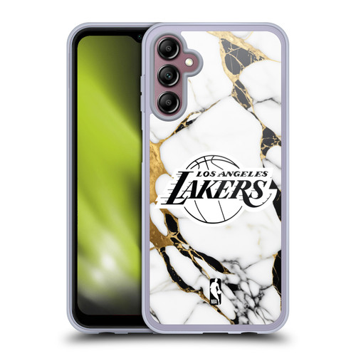 NBA Los Angeles Lakers White Marble Soft Gel Case for Samsung Galaxy A14 5G