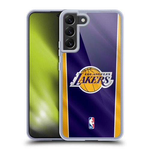 NBA Los Angeles Lakers Vertical Banner Soft Gel Case for Samsung Galaxy S22+ 5G & MagSafe
