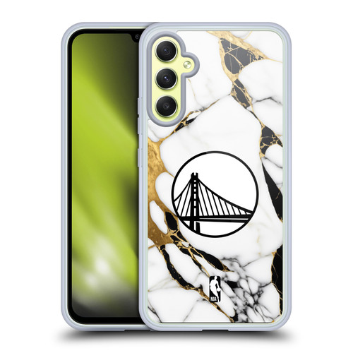 NBA Golden State Warriors White Marble Soft Gel Case for Samsung Galaxy A34 5G