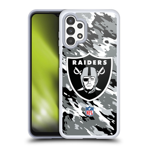 NFL Las Vegas Raiders Logo Camou Soft Gel Case for Samsung Galaxy A13 (2022)