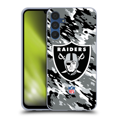 NFL Las Vegas Raiders Logo Camou Soft Gel Case for Samsung Galaxy A15 & MagSafe