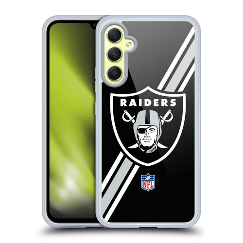 NFL Las Vegas Raiders Logo Stripes Soft Gel Case for Samsung Galaxy A34 5G