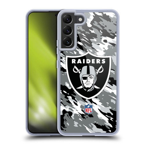 NFL Las Vegas Raiders Logo Camou Soft Gel Case for Samsung Galaxy S22+ 5G & MagSafe