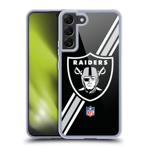 NFL Las Vegas Raiders Logo Stripes Soft Gel Case for Samsung Galaxy S22+ 5G & MagSafe