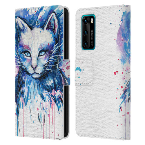 Pixie Cold Cats Space Leather Book Wallet Case Cover For Huawei P40 5G