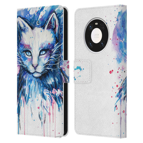 Pixie Cold Cats Space Leather Book Wallet Case Cover For Huawei Mate 40 Pro 5G