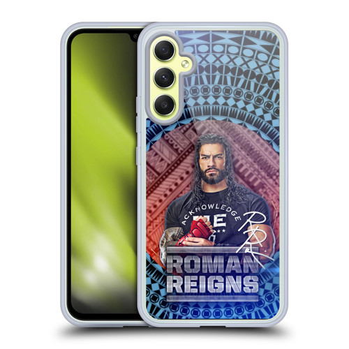 WWE Roman Reigns Tribal Pattern Soft Gel Case for Samsung Galaxy A34 5G