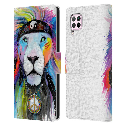 Pixie Cold Cats Hippy Lion Leather Book Wallet Case Cover For Huawei Nova 6 SE / P40 Lite