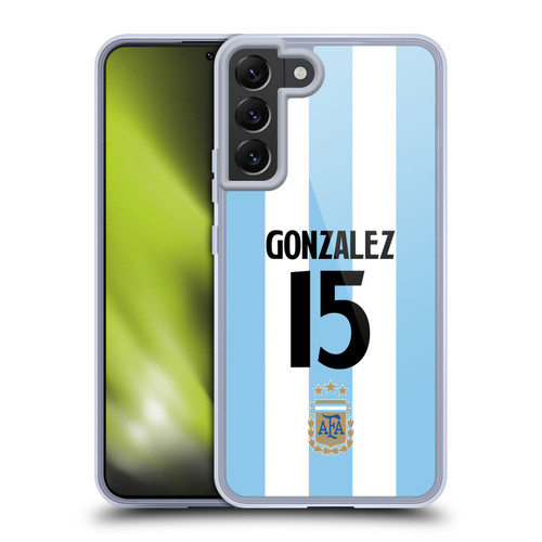 Argentina National Football Team 2024/25 Player Home Kit 1st Group Nicolás González Soft Gel Case for Samsung Galaxy S22+ 5G & MagSafe
