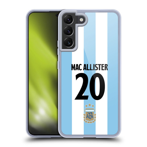 Argentina National Football Team 2024/25 Player Home Kit 1st Group Alexis Mac Allister Soft Gel Case for Samsung Galaxy S22+ 5G & MagSafe