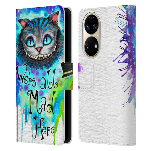 Pixie Cold Cats We Are All Mad Here Leather Book Wallet Case Cover For Huawei P50