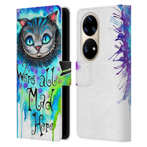 Pixie Cold Cats We Are All Mad Here Leather Book Wallet Case Cover For Huawei P50 Pro