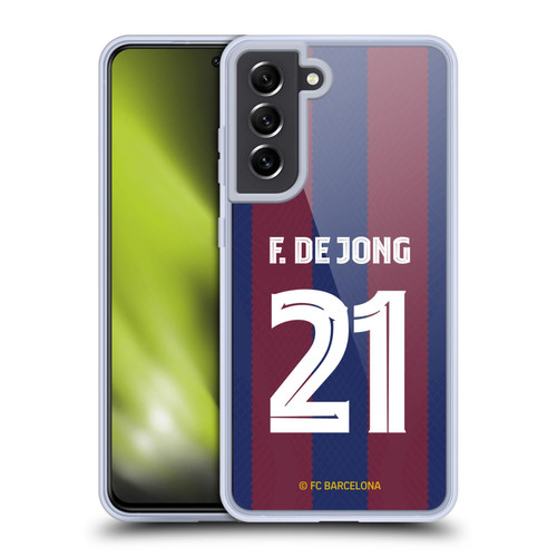 FC Barcelona 2023/24 Players Home Kit Frenkie de Jong Soft Gel Case for Samsung Galaxy S21 FE 5G & MagSafe
