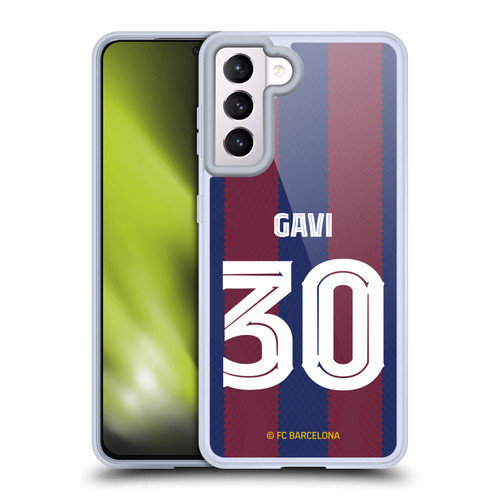 FC Barcelona 2023/24 Players Home Kit Gavi Soft Gel Case for Samsung Galaxy S21 5G & MagSafe