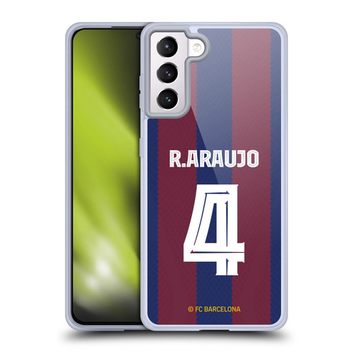 FC Barcelona 2023/24 Players Home Kit Ronald Araújo Soft Gel Case for Samsung Galaxy S21+ 5G & MagSafe