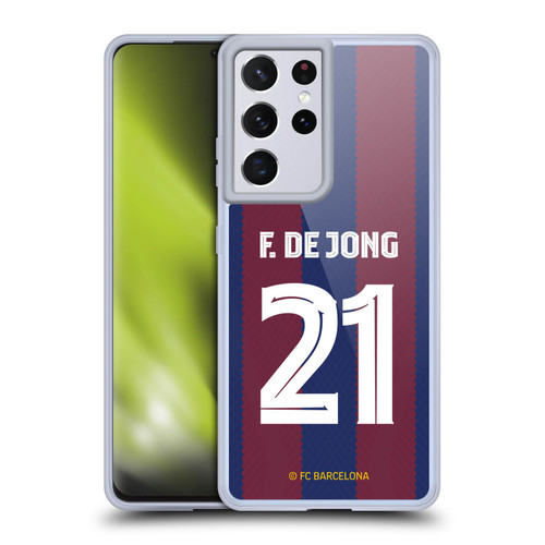FC Barcelona 2023/24 Players Home Kit Frenkie de Jong Soft Gel Case for Samsung Galaxy S21 Ultra 5G & MagSafe