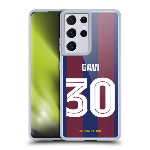 FC Barcelona 2023/24 Players Home Kit Gavi Soft Gel Case for Samsung Galaxy S21 Ultra 5G & MagSafe