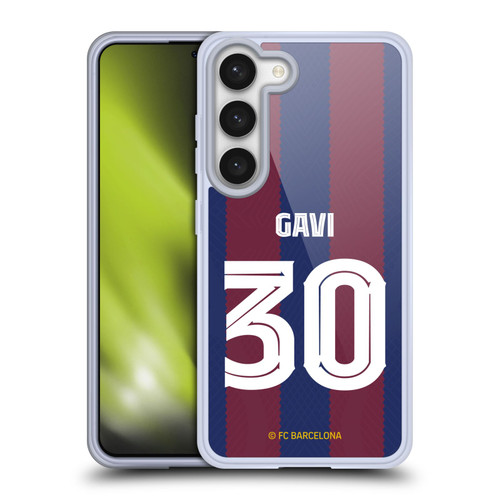 FC Barcelona 2023/24 Players Home Kit Gavi Soft Gel Case for Samsung Galaxy S23 5G & MagSafe
