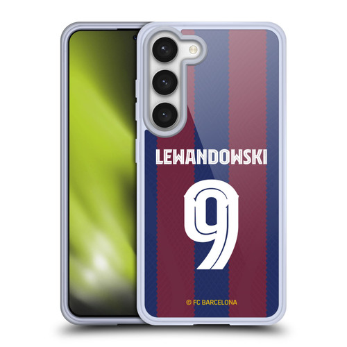 FC Barcelona 2023/24 Players Home Kit Robert Lewandowski Soft Gel Case for Samsung Galaxy S23 5G & MagSafe