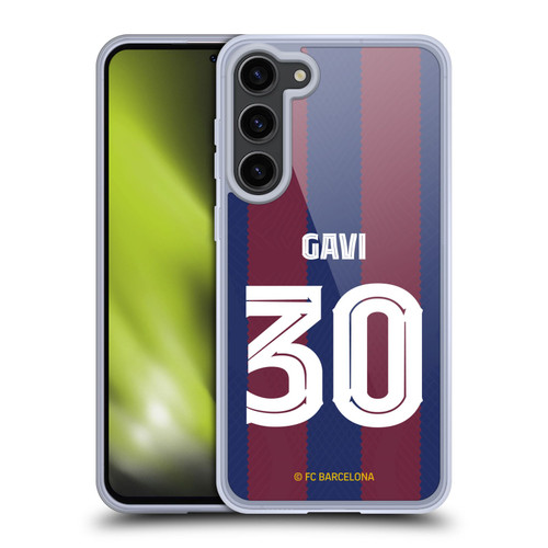 FC Barcelona 2023/24 Players Home Kit Gavi Soft Gel Case for Samsung Galaxy S23+ 5G & MagSafe