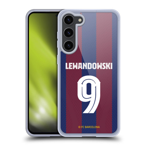 FC Barcelona 2023/24 Players Home Kit Robert Lewandowski Soft Gel Case for Samsung Galaxy S23+ 5G & MagSafe