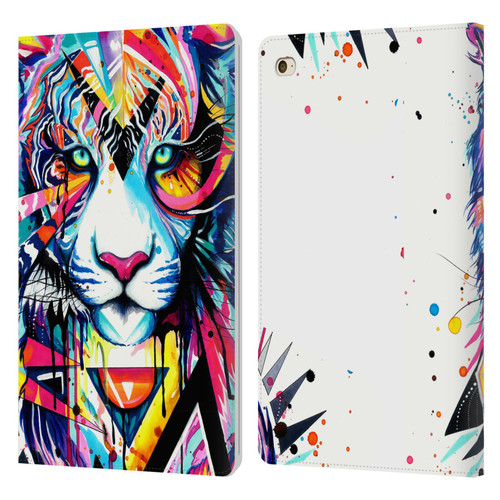 Pixie Cold Cats Shattered Tiger Leather Book Wallet Case Cover For Apple iPad mini 4