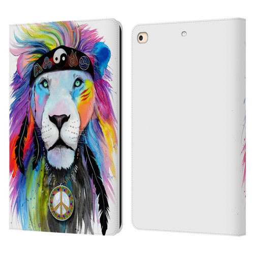 Pixie Cold Cats Hippy Lion Leather Book Wallet Case Cover For Apple iPad 9.7 2017 / iPad 9.7 2018