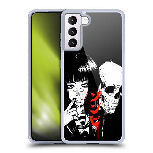 Zombie Makeout Club Art Girl And Skull Soft Gel Case for Samsung Galaxy S21+ 5G & MagSafe