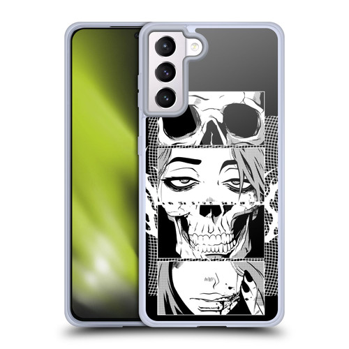 Zombie Makeout Club Art Skull Collage Soft Gel Case for Samsung Galaxy S21+ 5G & MagSafe