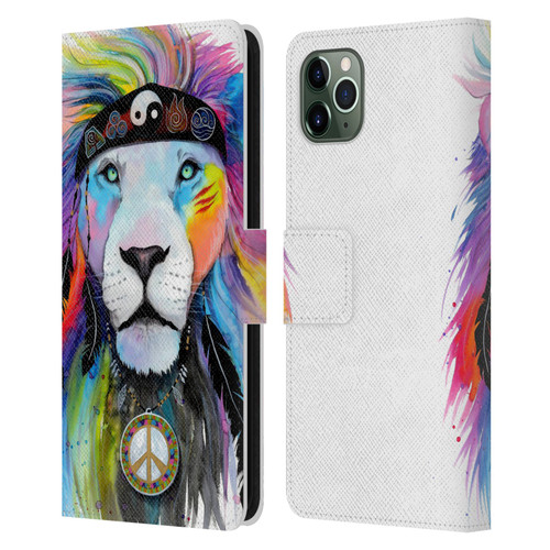 Pixie Cold Cats Hippy Lion Leather Book Wallet Case Cover For Apple iPhone 11 Pro Max