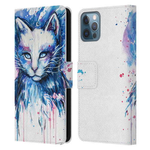 Pixie Cold Cats Space Leather Book Wallet Case Cover For Apple iPhone 12 / iPhone 12 Pro