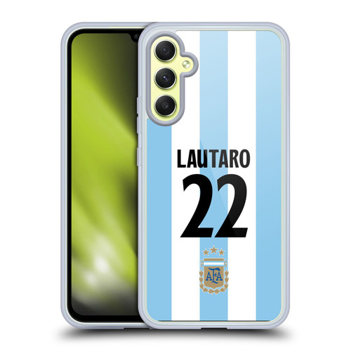 Argentina National Football Team 2024/25 Player Home Kit 1st Group Lautaro Martínez Soft Gel Case for Samsung Galaxy A34 5G